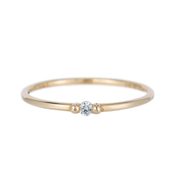 Diamond Ball Ring in Yellow Gold