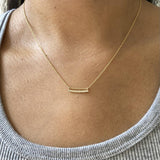 Diamond Bar Necklace in Yellow Gold