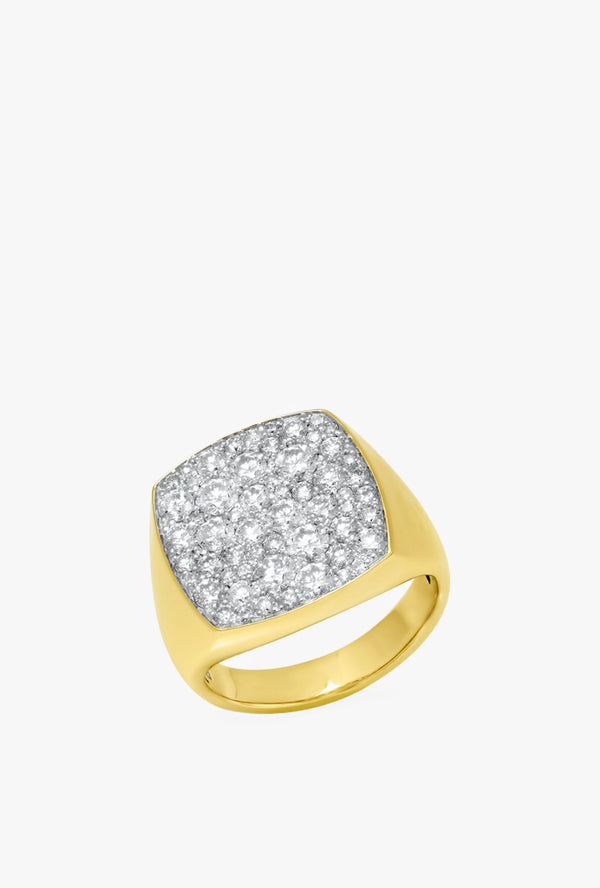 Diamond Cushion Signet Ring