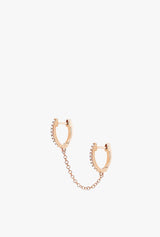 Diamond Double Huggie Chain Earring