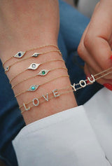 Diamond Evil Eye Chain Bracelet