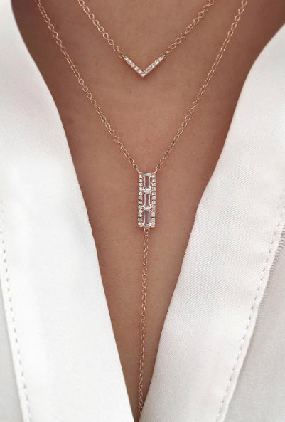Diamond Mini Chevron Necklace