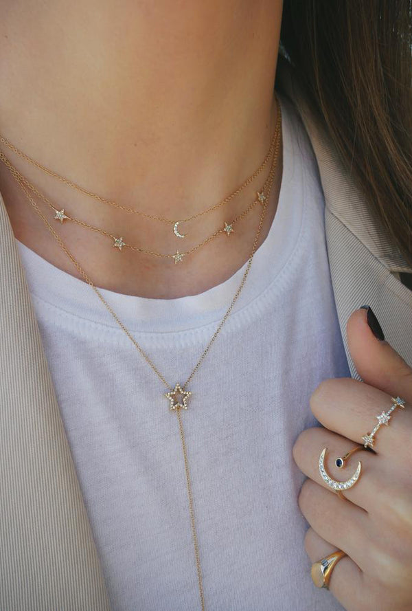 Diamond Moon Choker Necklace
