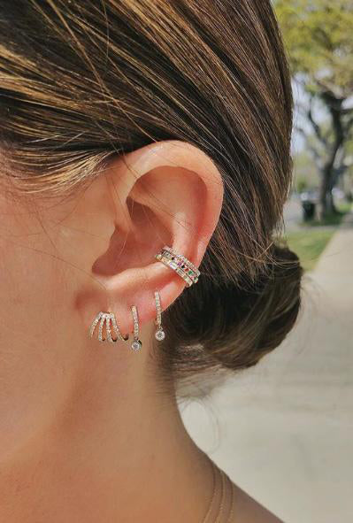 Diamond Multi Huggie Earrings