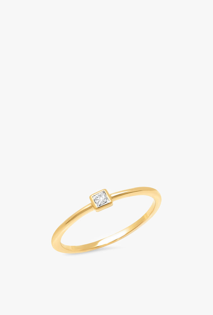Diamond Princess Cut Pinky Ring