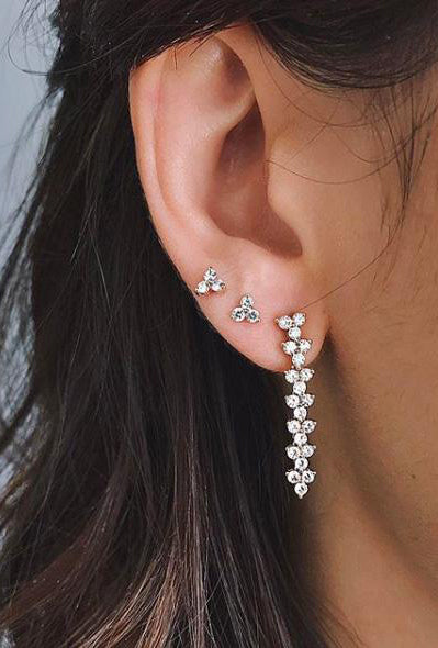 Diamond Trio Stud Earring