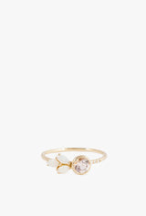 Diamond Opal Leaf Ring
