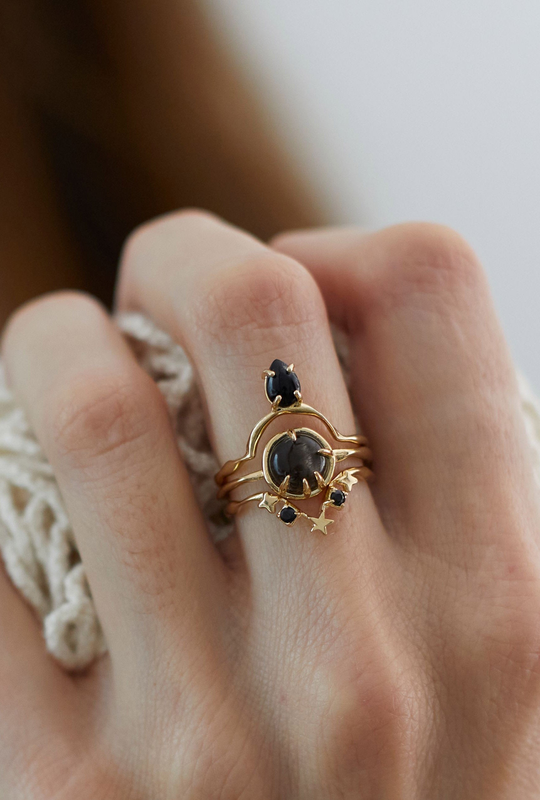 Drip Ring in Black Onyx