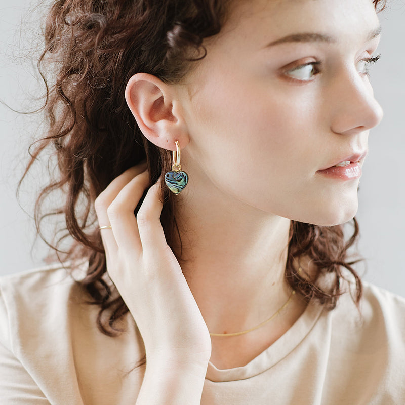Anna Hoops + Mother of Pearl Charms