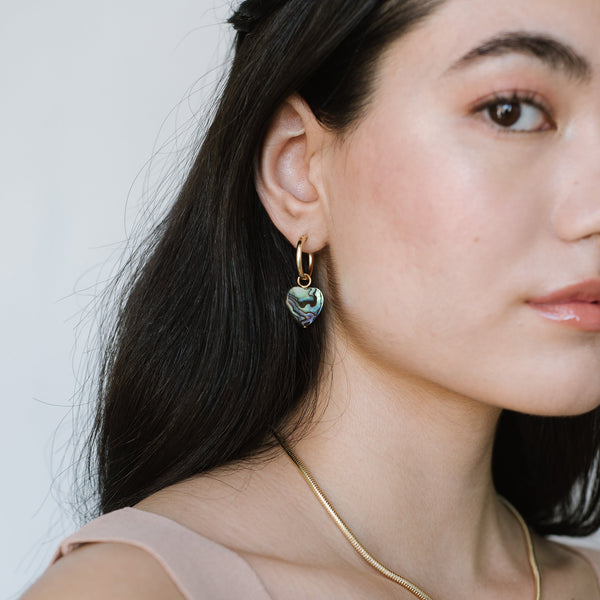 Anna Hoops + Mother of Pearl Charms