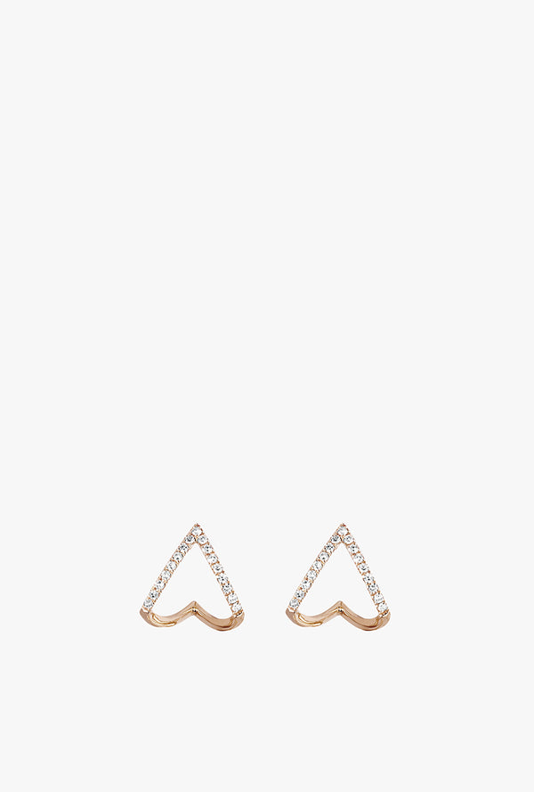 Diamond Mini Chevron Huggie Earrings