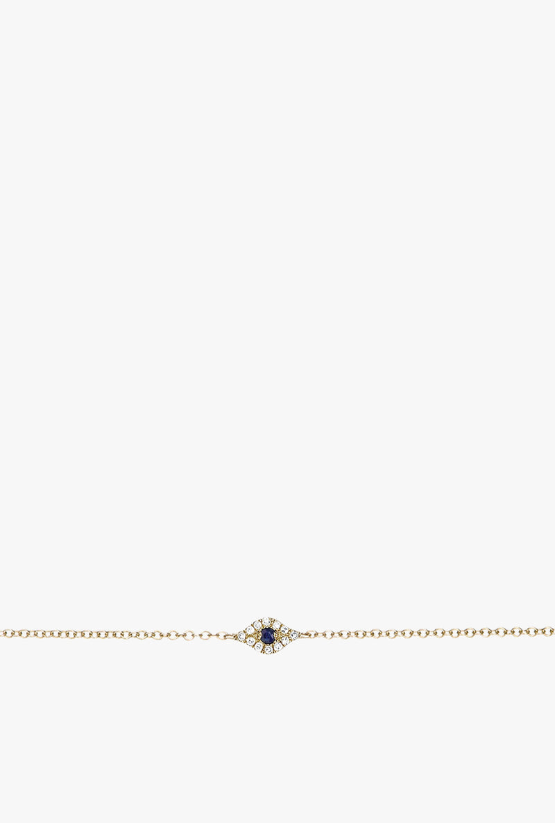 Diamond Evil Eye Chain Bracelet
