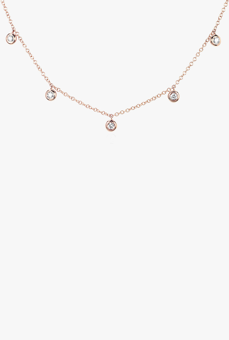 5 Diamond Bezel Choker Necklace