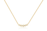 Diamond Crown Crescent Necklace in Yellow Gold