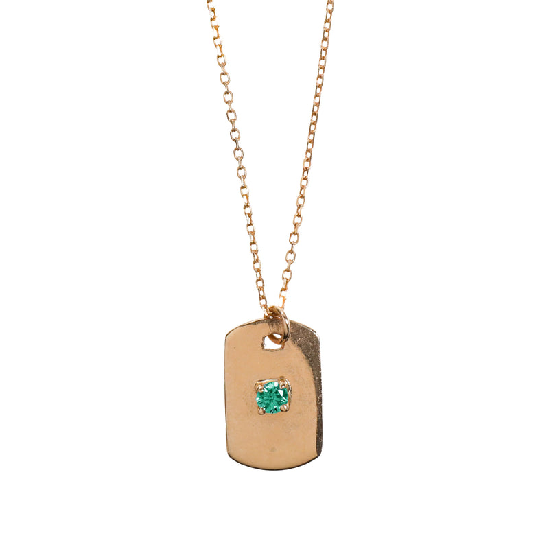 emerald dog tag necklace