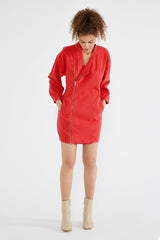 Charley Biker Dress in Fiery Red
