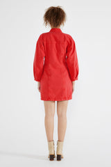 Charley Biker Dress in Fiery Red