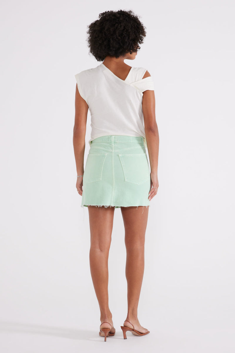 Bobbi Cutoff Mini Skirt - Dusty Aqua
