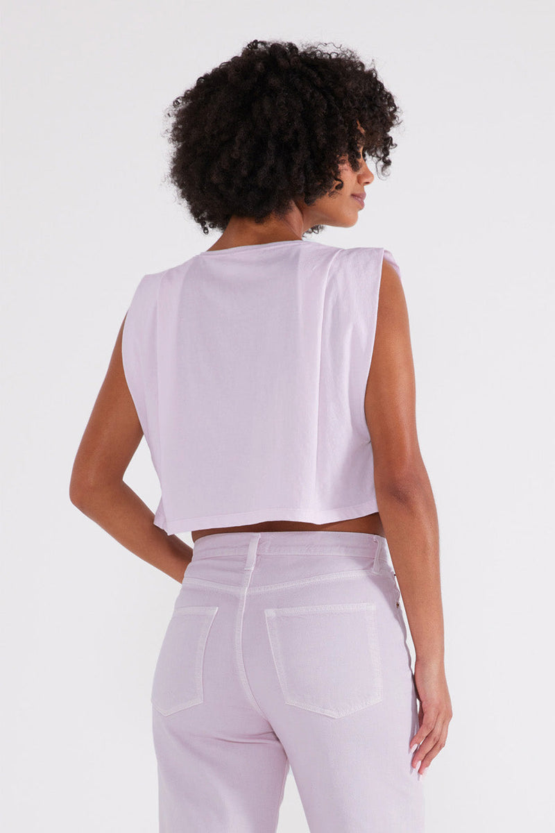 Zelie Pleated Muscle Tee - Orchid Ice