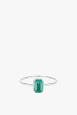Emerald Cut Emerald Wisp Ring