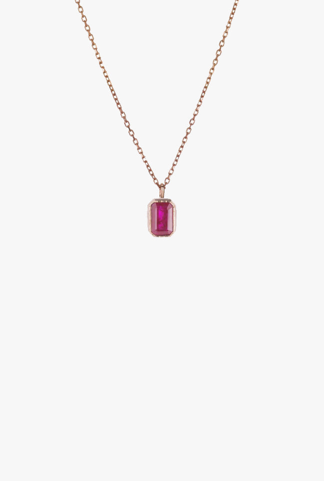 Emerald Cut Ruby Wisp Necklace