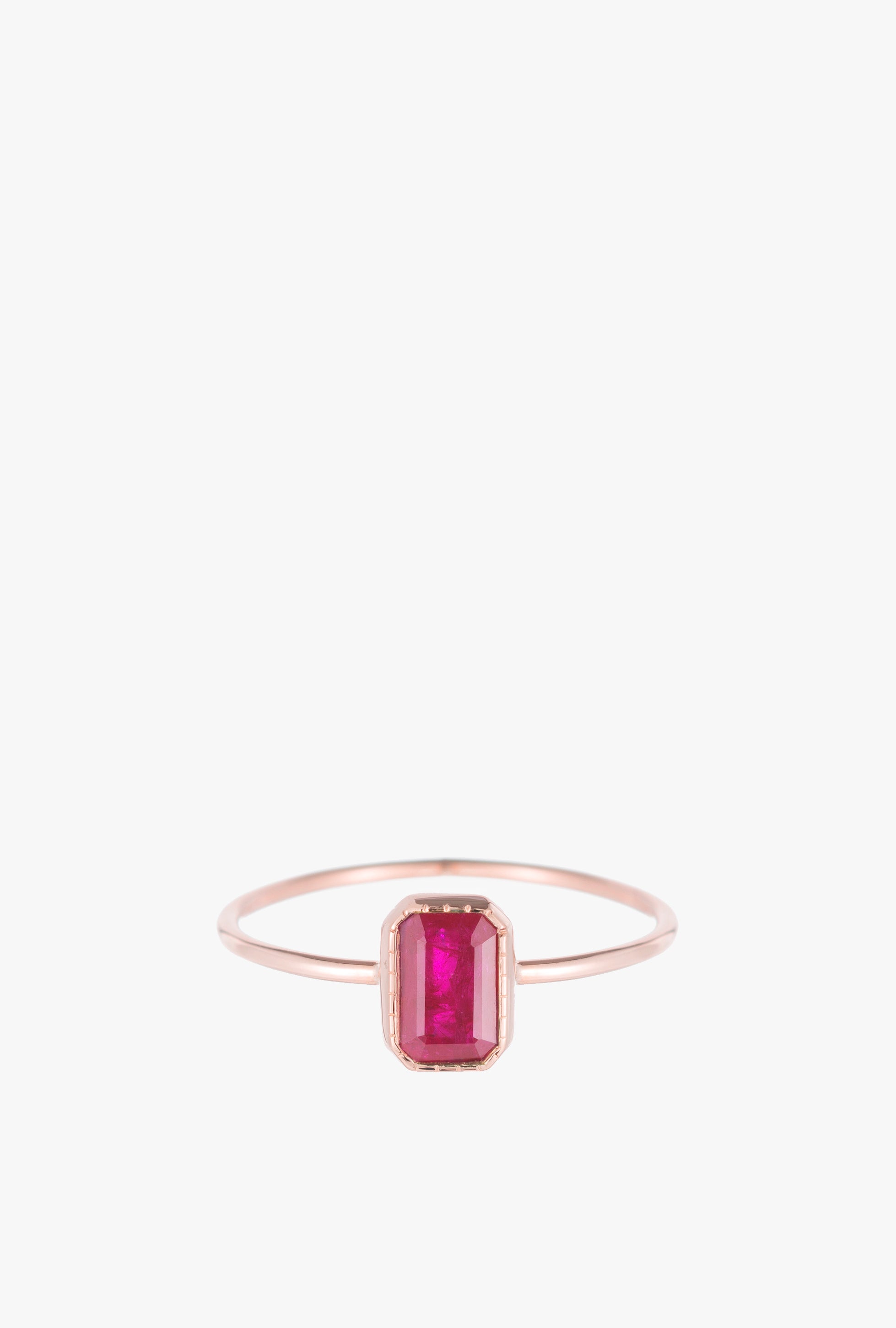 Emerald Cut Ruby Wisp Ring