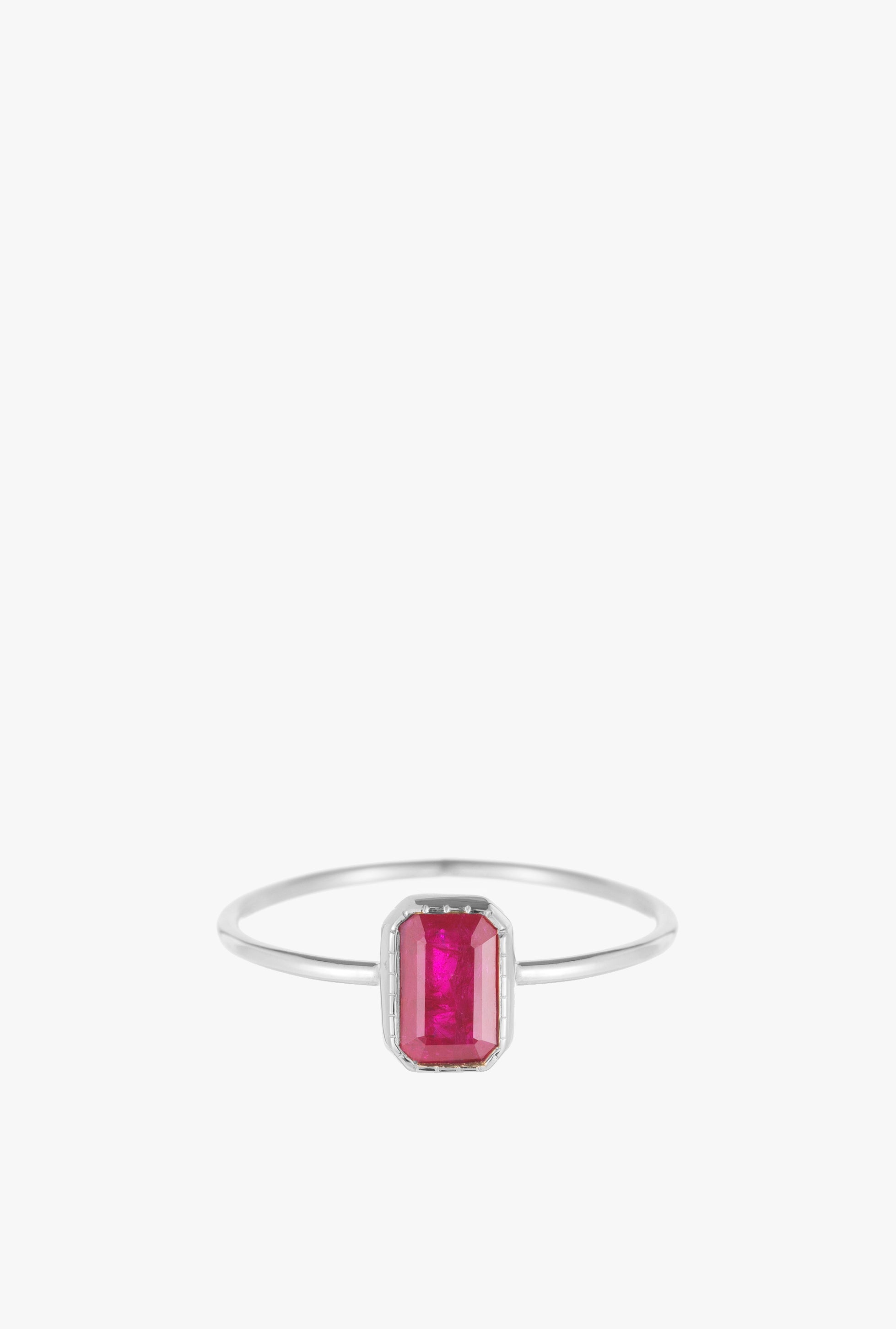 Emerald Cut Ruby Wisp Ring