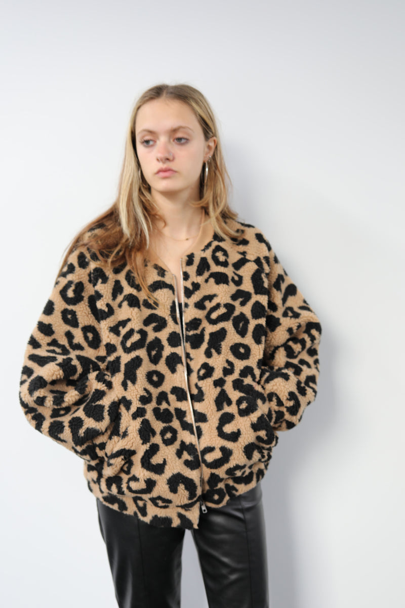 Leopard Zip Up Jacket