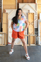 Hand Painted Max Silk Shift Top - Color Blocks