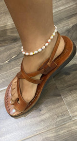 FRESH WATER PEARL ANKLET WITH RAINBOW BEADS