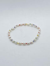 FRESH WATER PEARL ANKLET WITH RAINBOW BEADS