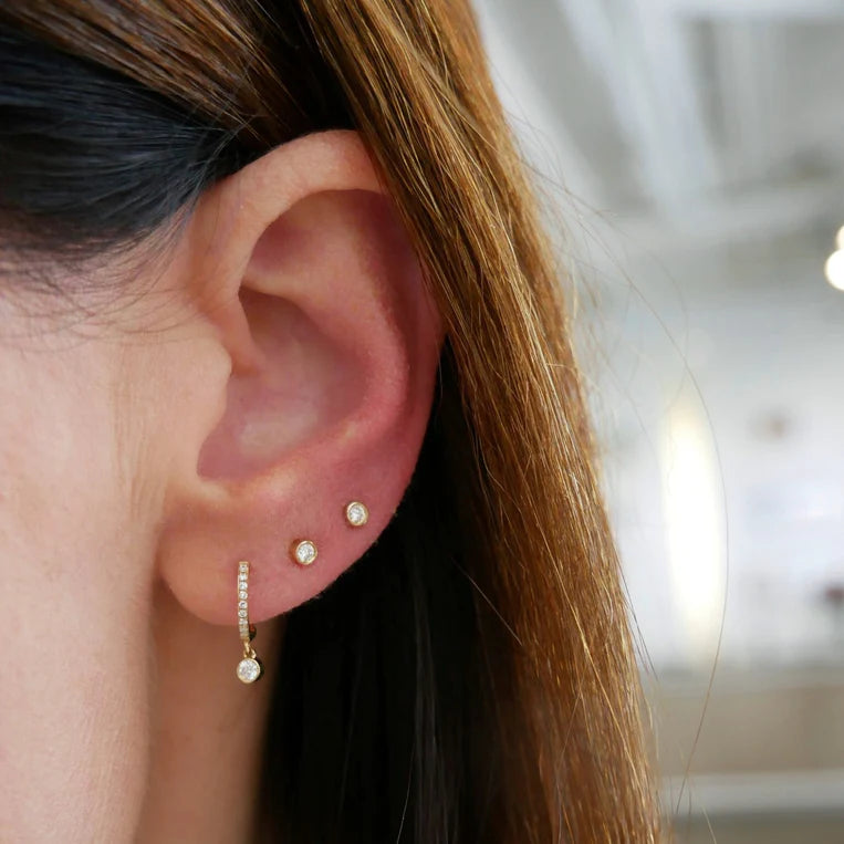 Diamond Bezel Stud Earrings