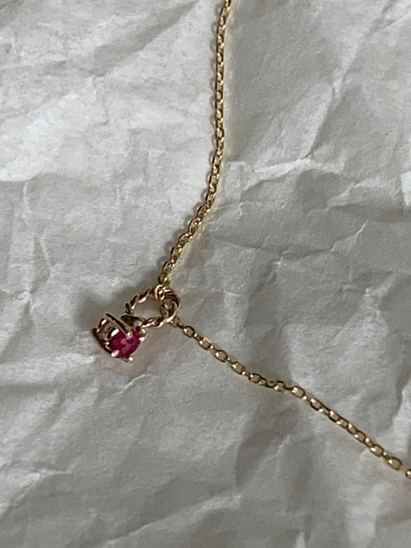 ruby textured oval link necklace