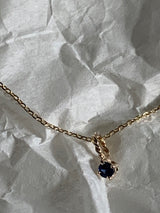 sapphire textured oval link necklace