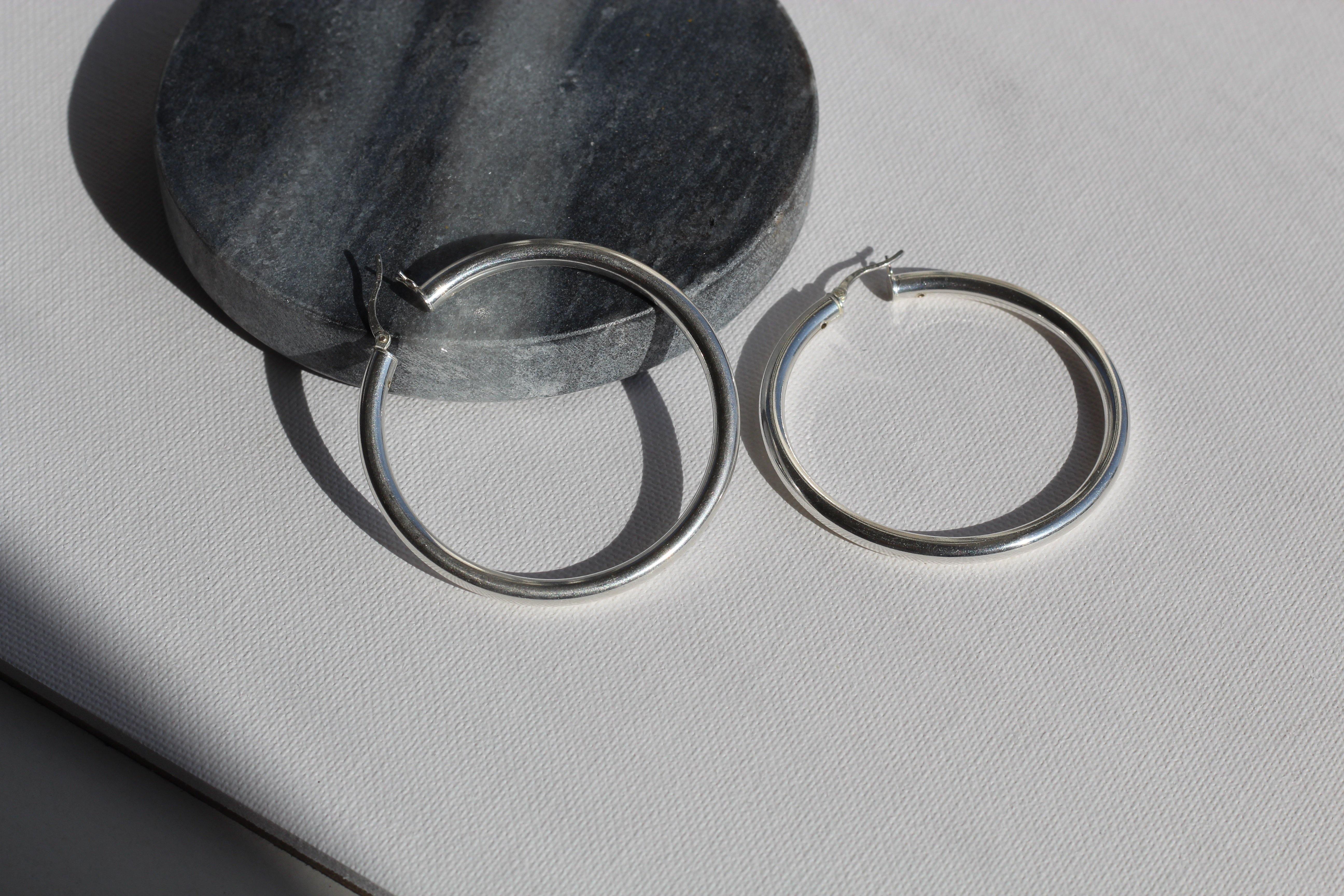 STERLING SILVER HOOP EARRINGS