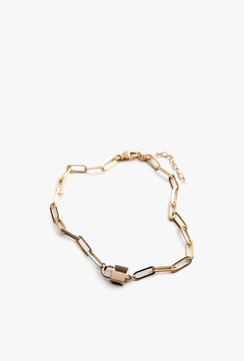 Jessa Lock Bracelet in Gold