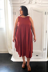 Riviera Wrap Dress in Marsala