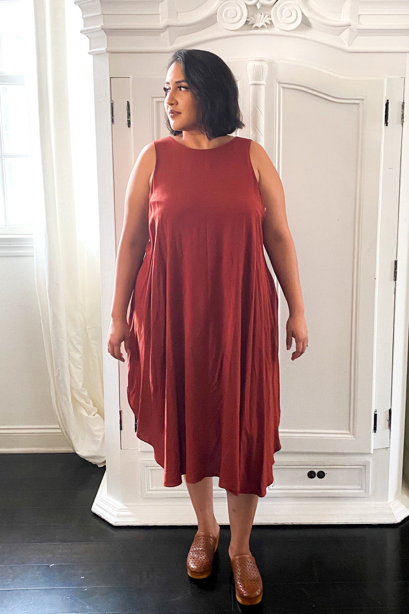 Riviera Wrap Dress in Marsala