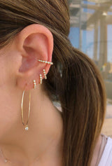 Mini Diamond Bezel Huggie Earrings