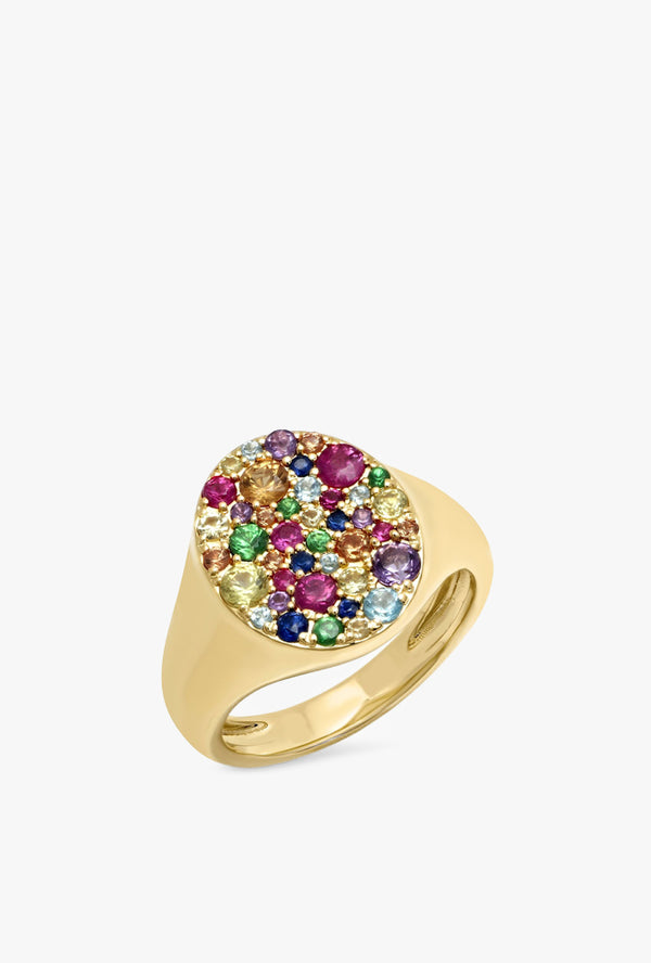 Multi Colored Pinky Signet Ring