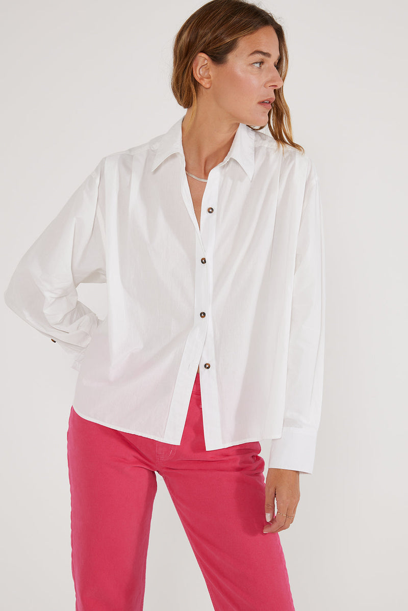 Oceane Pleated Shirt - Cloud White