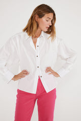 Oceane Pleated Shirt - Cloud White