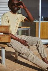 Downtown Check Pants in Bone