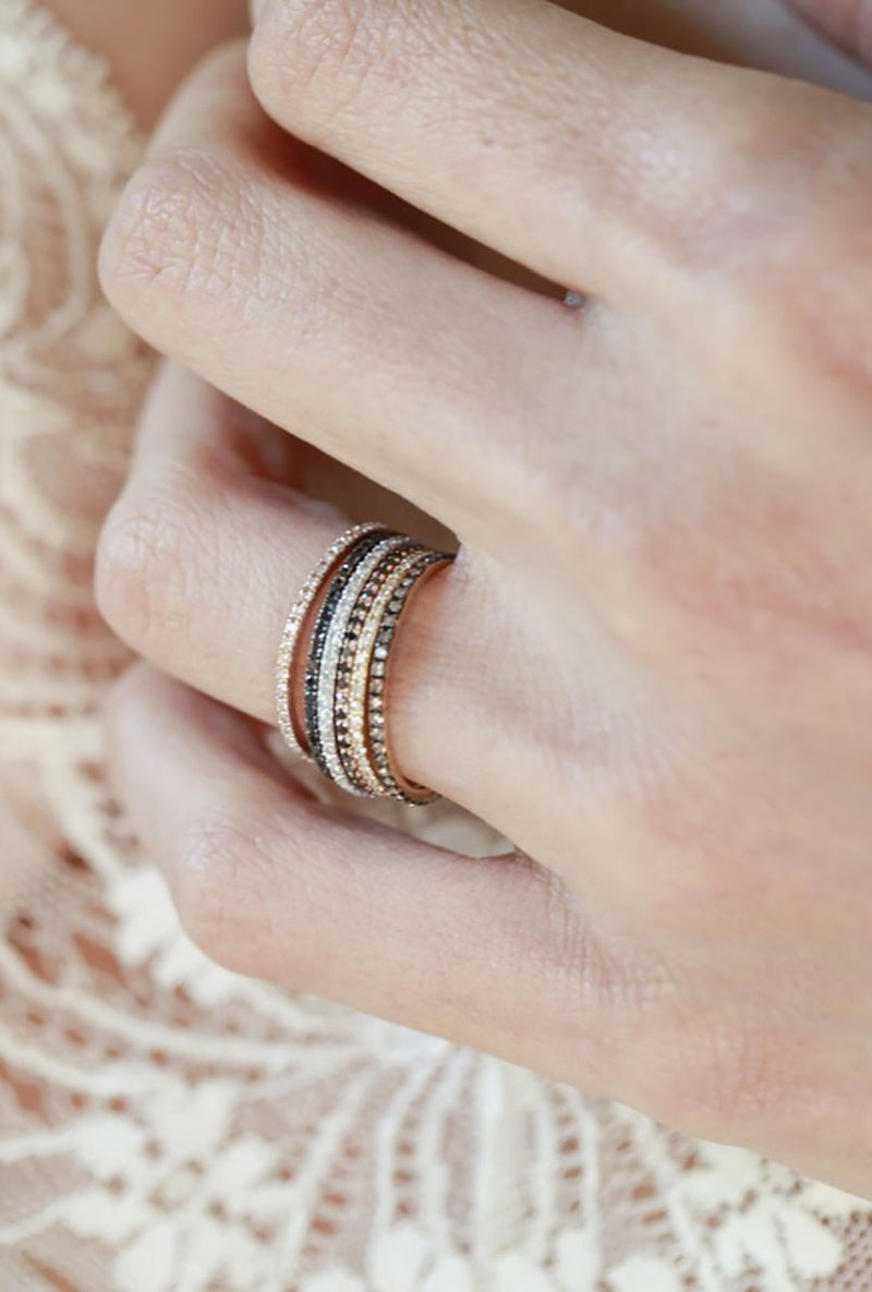 Axis Ring w/ Pave Diamonds
