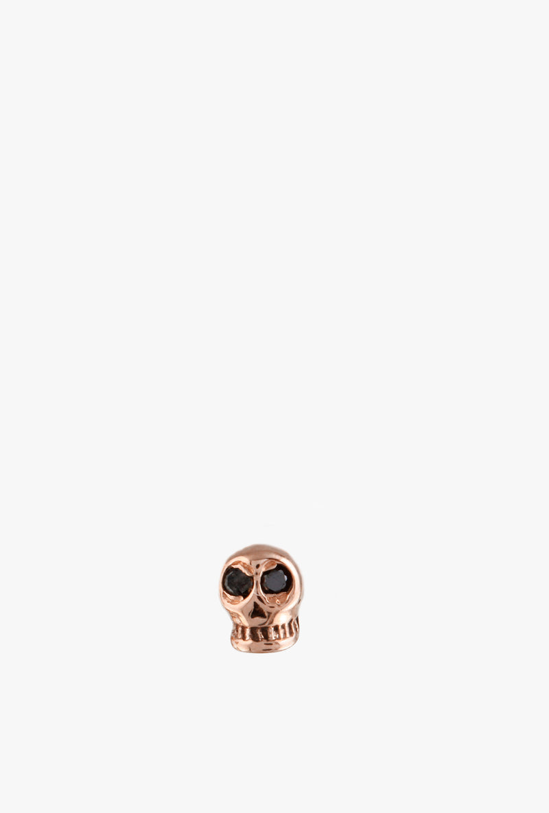Skull with Black Diamond Eyes Stud