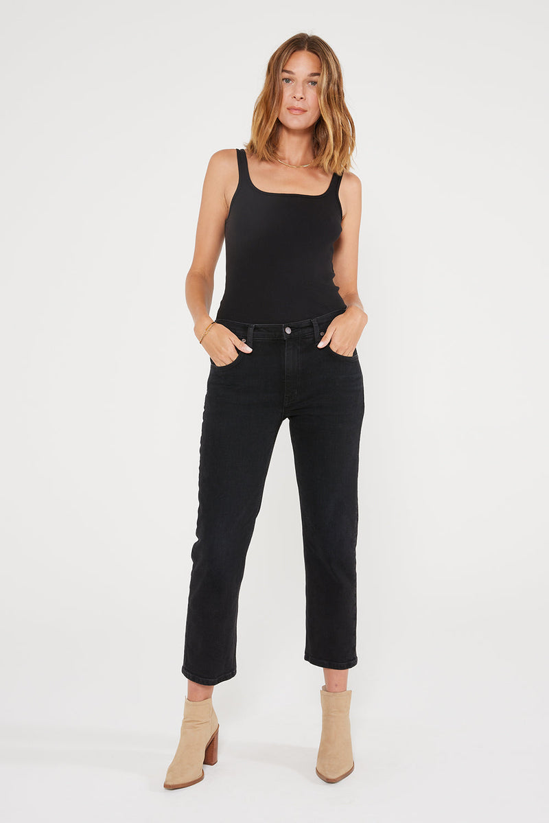 Rae Mid Rise Straight - Onyx