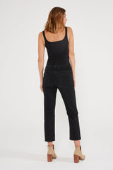 Rae Mid Rise Straight - Onyx