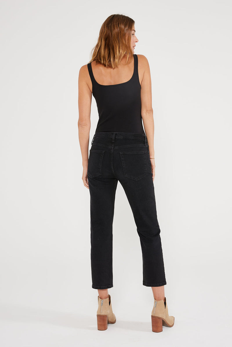 Rae Mid Rise Straight - Onyx