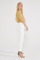Rhea Mid Rise Crop - Vintage White