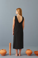 Riviera Wrap Dress in Black Tencel